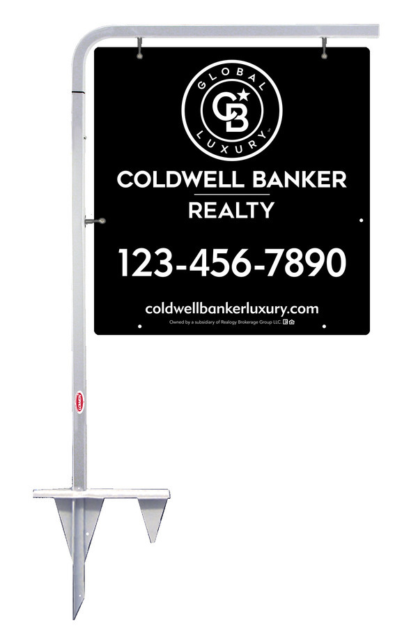 Tubular Stake and Office Sign Panel Unit, 25h x 24w, Poly