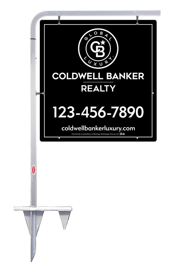 Tubular Stake and Office Sign Panel Unit, 25h x 24w, Poly