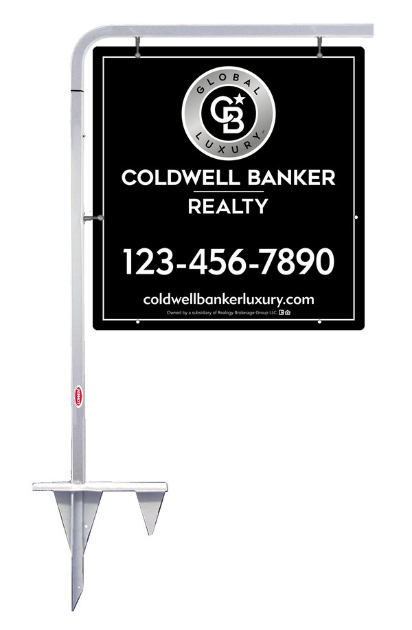 Tubular Stake and Office Sign Panel Unit, 25h x 24w, Poly