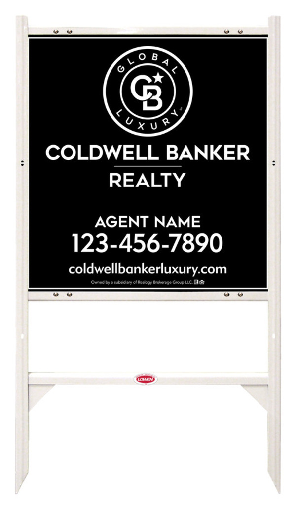 Angle Iron Frame and Agent Sign Panel Unit, 25h x 24w, Poly