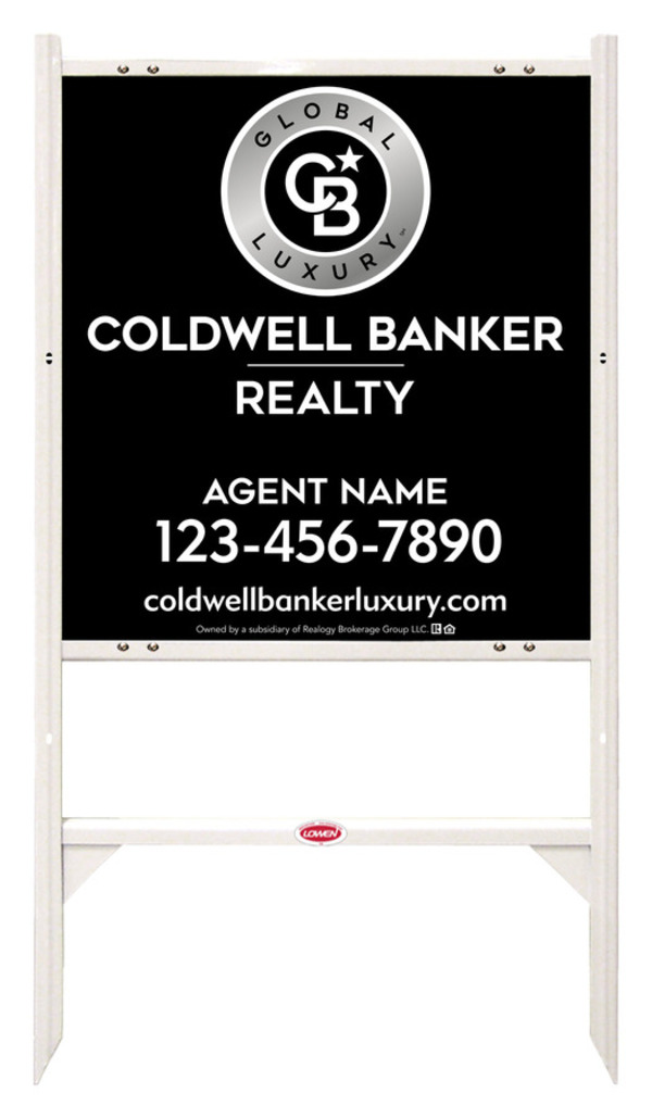 Angle Iron Frame and Agent Sign Panel Unit, 25h x 24w, Poly
