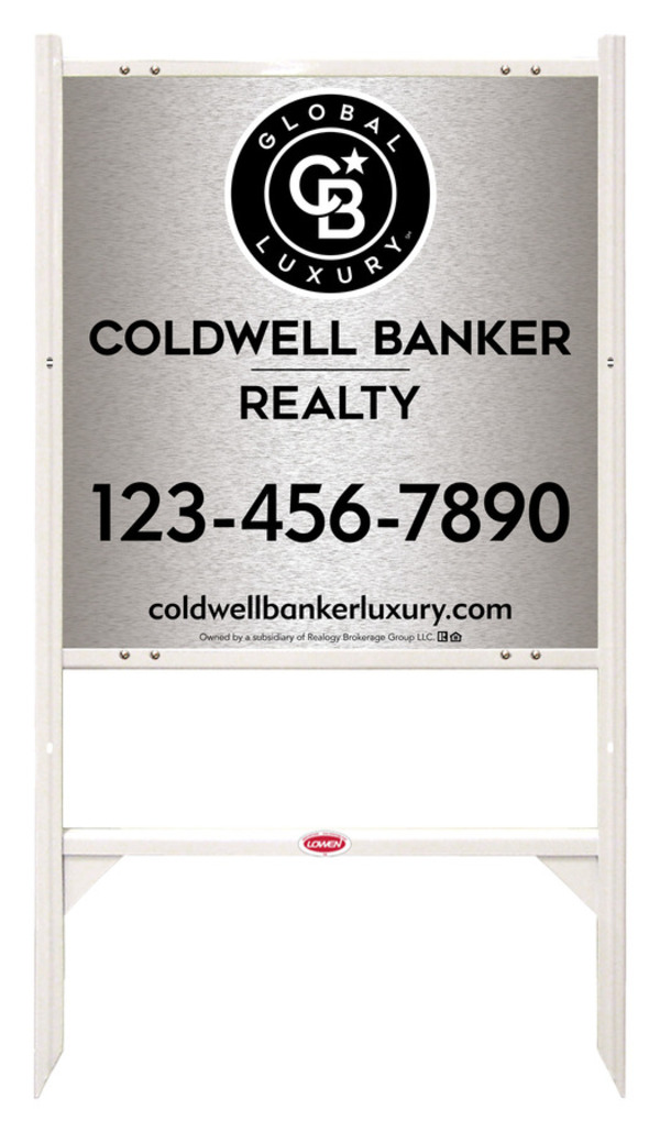 Angle Iron Frame and Office Sign Panel Unit, 25h x 24w, Brushed Aluminum Composite