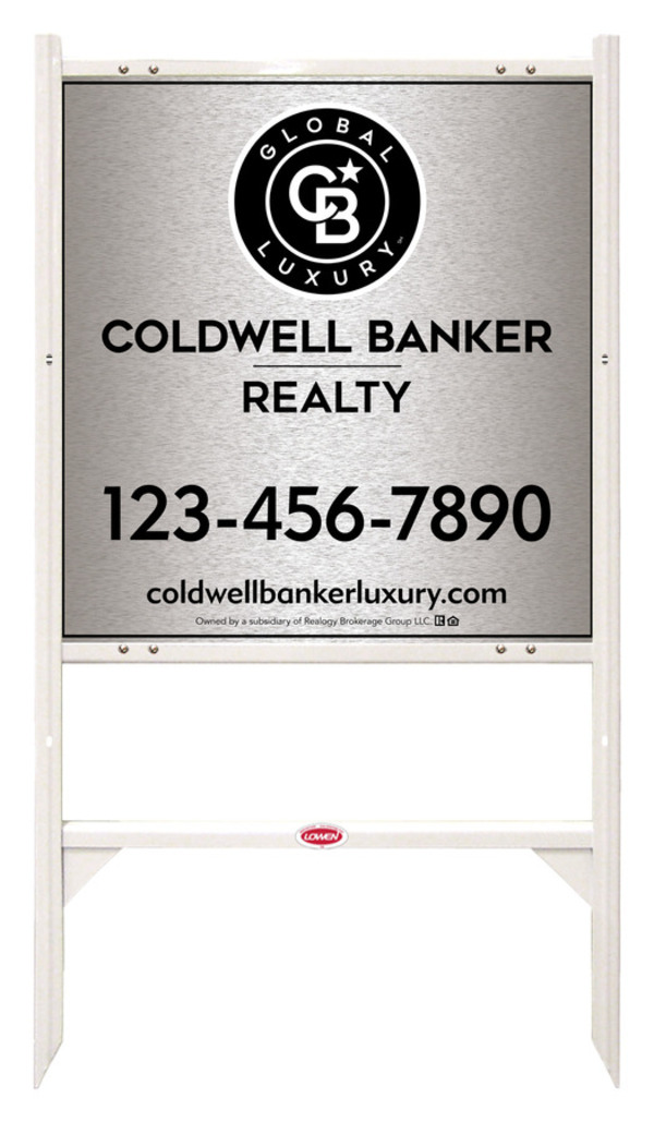 Angle Iron Frame and Office Sign Panel Unit, 25h x 24w, Brushed Aluminum Composite