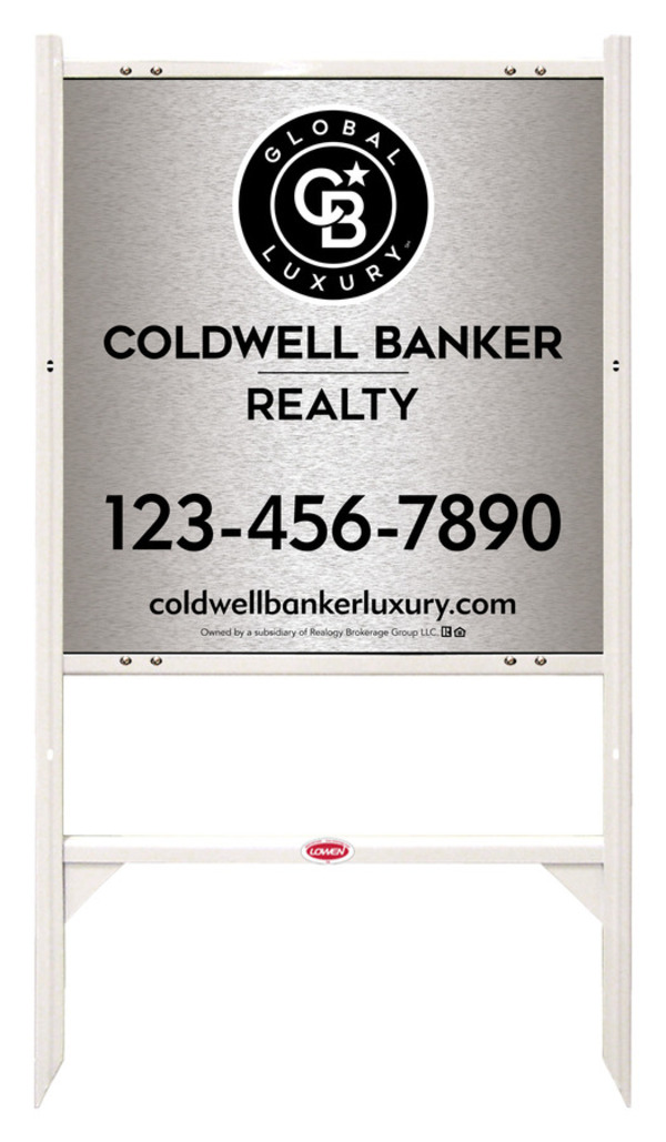 Angle Iron Frame and Office Sign Panel Unit, 25h x 24w, Brushed Aluminum Composite