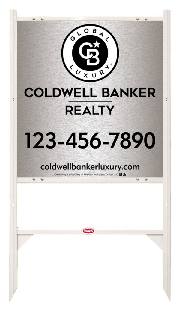 Angle Iron Frame and Office Sign Panel Unit, 25h x 24w, Brushed Aluminum Composite