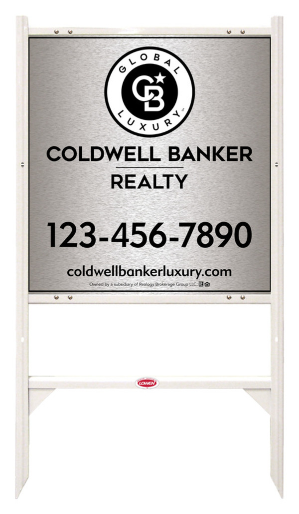 Angle Iron Frame and Office Sign Panel Unit, 25h x 24w, Brushed Aluminum Composite