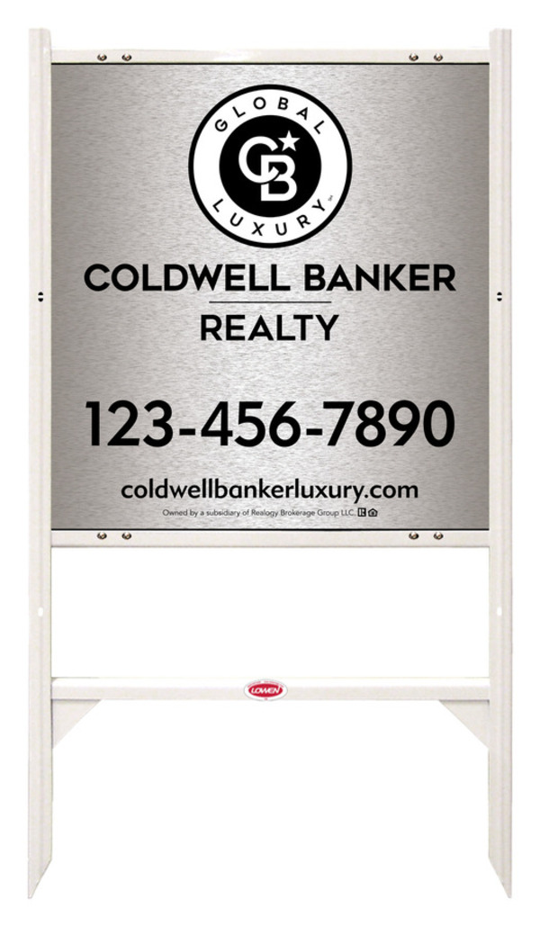 Angle Iron Frame and Office Sign Panel Unit, 25h x 24w, Brushed Aluminum Composite