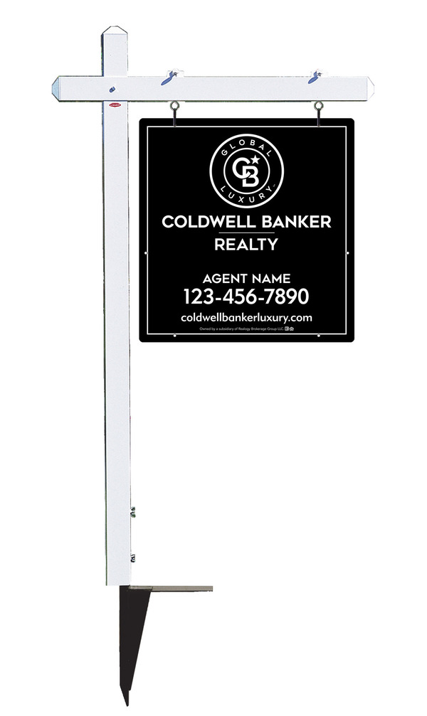 Sign Post and Agent Sign Panel Unit, 25h x 24w, Poly