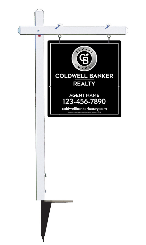 Sign Post and Agent Sign Panel Unit, 25h x 24w, Poly