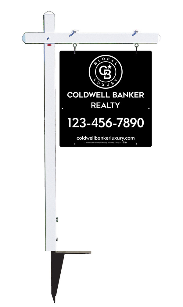 Sign Post and Office Sign Panel Unit, 25h x 24w, Poly