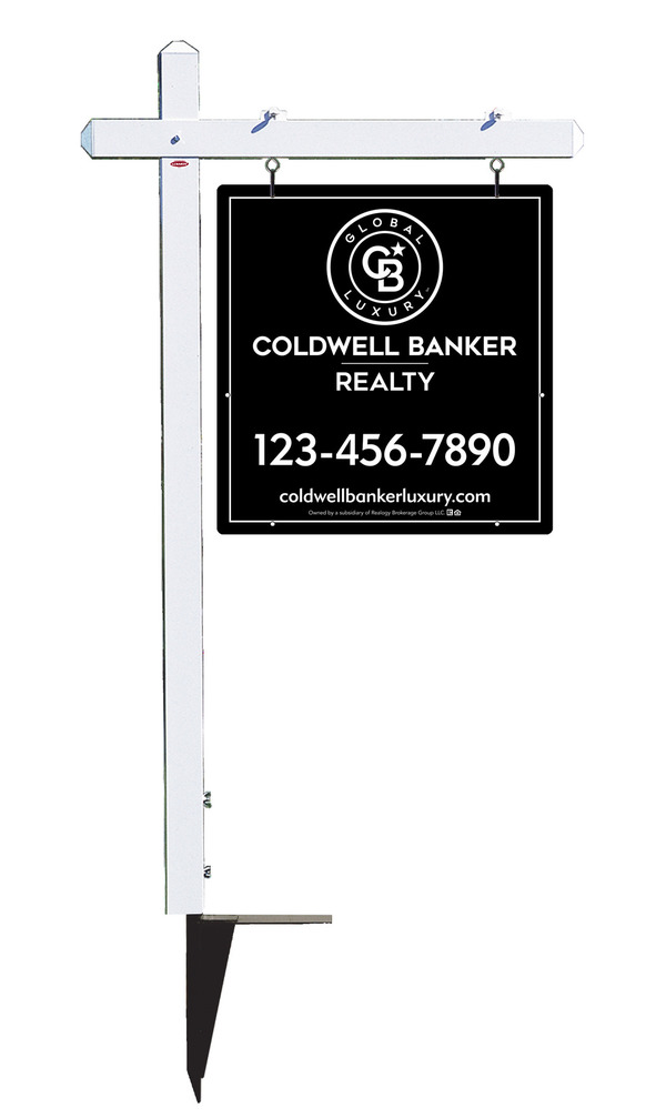 Sign Post and Office Sign Panel Unit, 25h x 24w, Poly