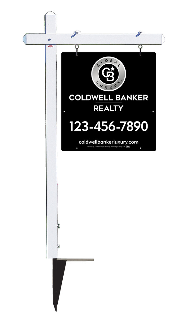 Sign Post and Office Sign Panel Unit, 25h x 24w, Poly