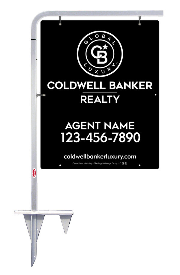 Tubular Stake and Agent Sign Panel Unit, 30h x 24w, Poly