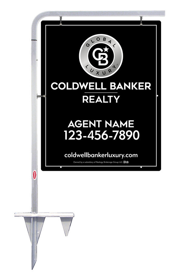 Tubular Stake and Agent Sign Panel Unit, 30h x 24w, Poly