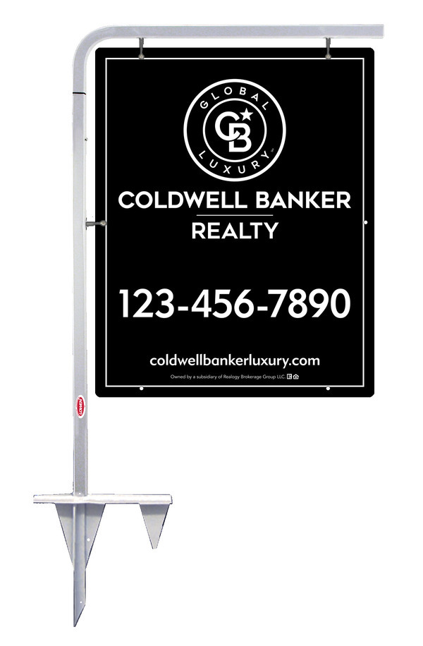 Tubular Stake and Office Sign Panel Unit, 30h x 24w, Poly