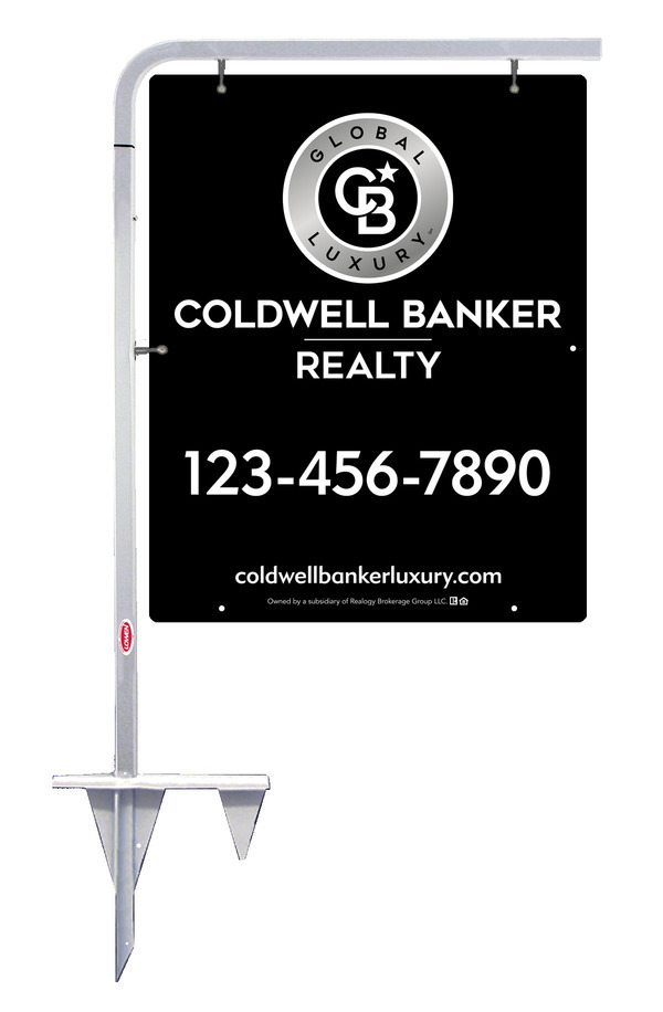 Tubular Stake and Office Sign Panel Unit, 30h x 24w, Poly