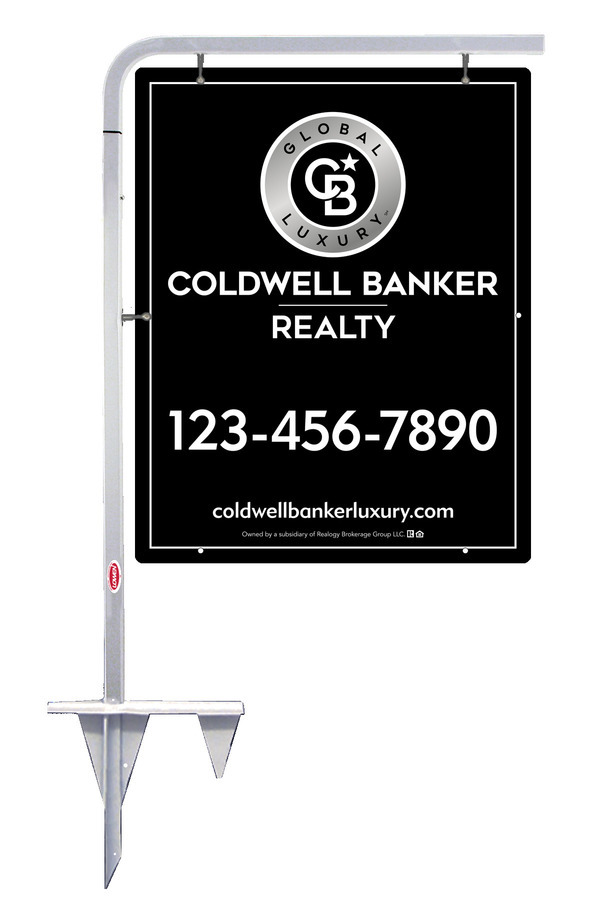 Tubular Stake and Office Sign Panel Unit, 30h x 24w, Poly