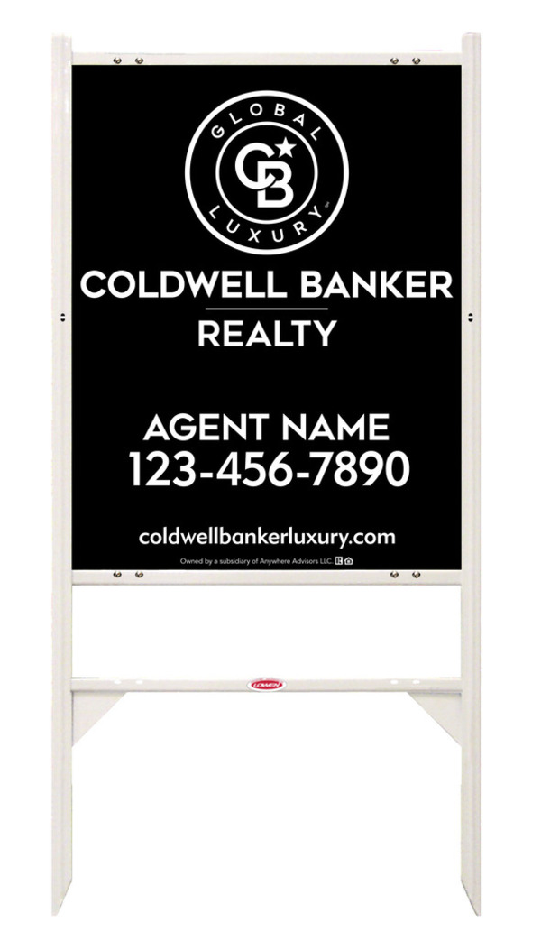 Angle Iron Frame and Agent Sign Panel Unit, 30h x 24w, Poly