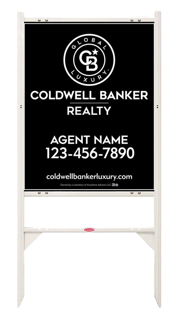 Angle Iron Frame and Agent Sign Panel Unit, 30h x 24w, Poly