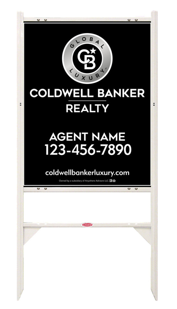 Angle Iron Frame and Agent Sign Panel Unit, 30h x 24w, Poly
