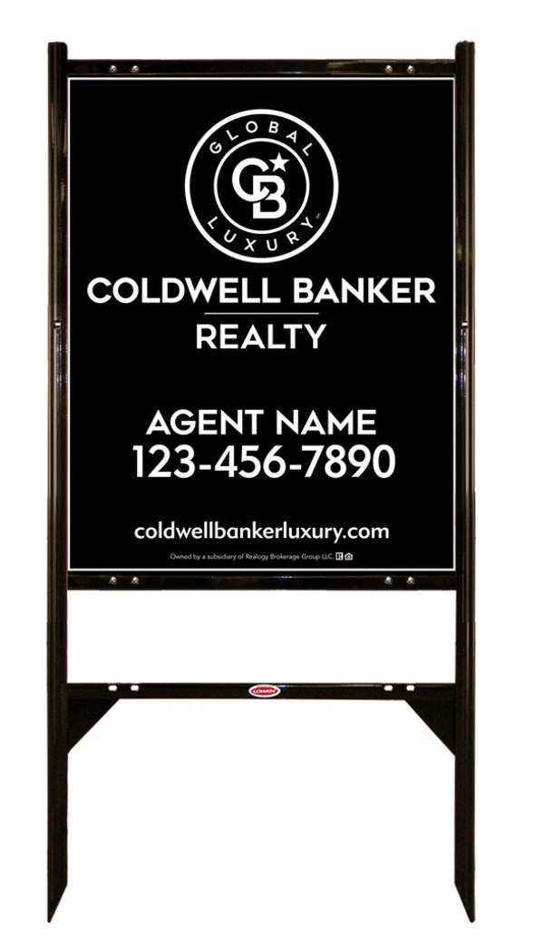 Angle Iron Frame and Agent Sign Panel Unit, 30h x 24w, Poly