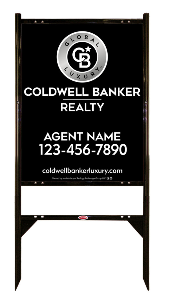 Angle Iron Frame and Agent Sign Panel Unit, 30h x 24w, Poly