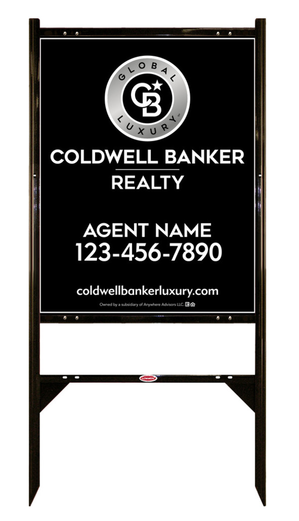 Angle Iron Frame and Agent Sign Panel Unit, 30h x 24w, Poly