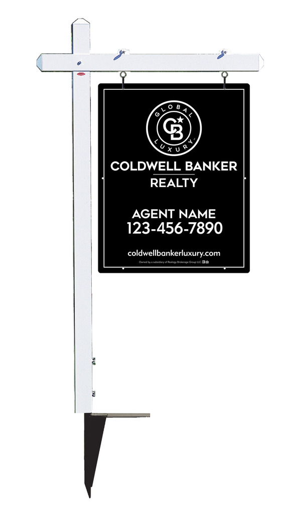 Sign Post and Agent Sign Panel Unit, 30h x 24w, Poly