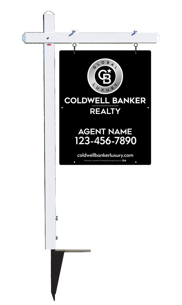 Sign Post and Agent Sign Panel Unit, 30h x 24w, Poly