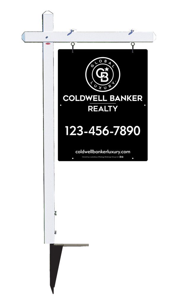 Sign Post and Office Sign Panel Unit, 30h x 24w, Poly