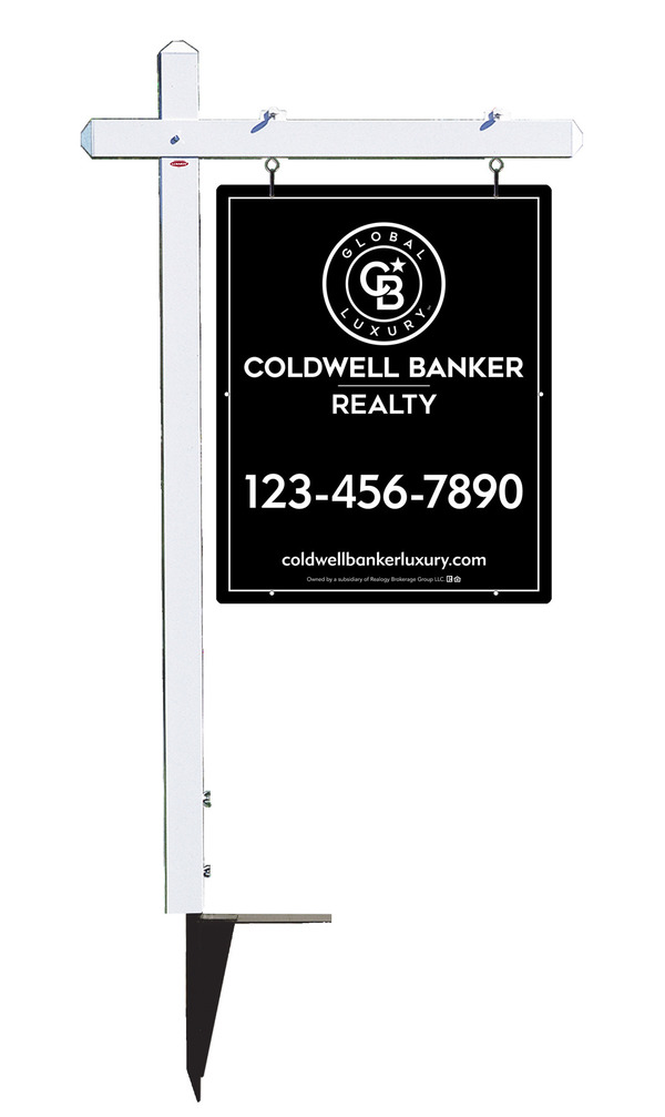Sign Post and Office Sign Panel Unit, 30h x 24w, Poly