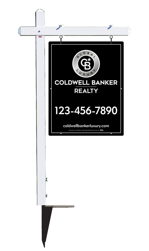 Sign Post and Office Sign Panel Unit, 30h x 24w, Poly