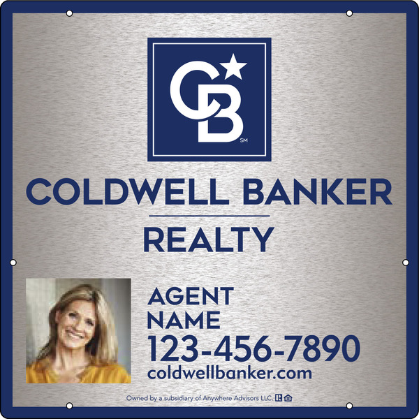 Agent Photo Hanging Sign Panel, 24h x 24w, 3MM Brushed Aluminum Composite