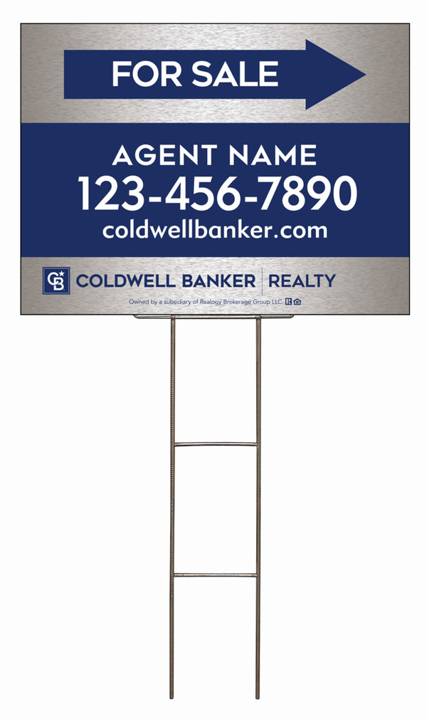 Wire H-Stake and Agent For Sale Sign Panel Unit, 18h x 24w, 4mm Corrugated