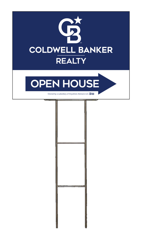 Wire H-Stake and Office Open House Sign Panel Unit, 18h x 24w, 4mm Corrugated