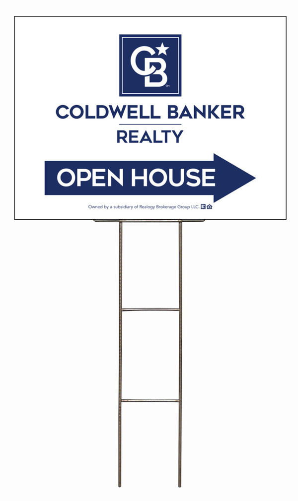 Wire H-Stake and Office Open House Sign Panel Unit, 18h x 24w, 4mm Corrugated