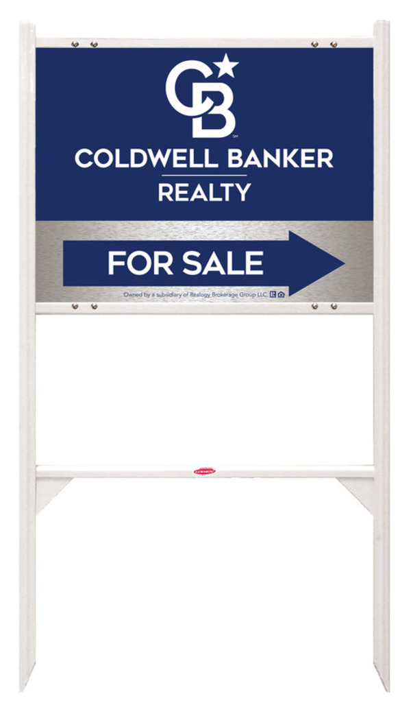 Angle Iron Frame and Office For Sale Sign Panel Unit, 18h x 24w, Brushed Aluminum Composite