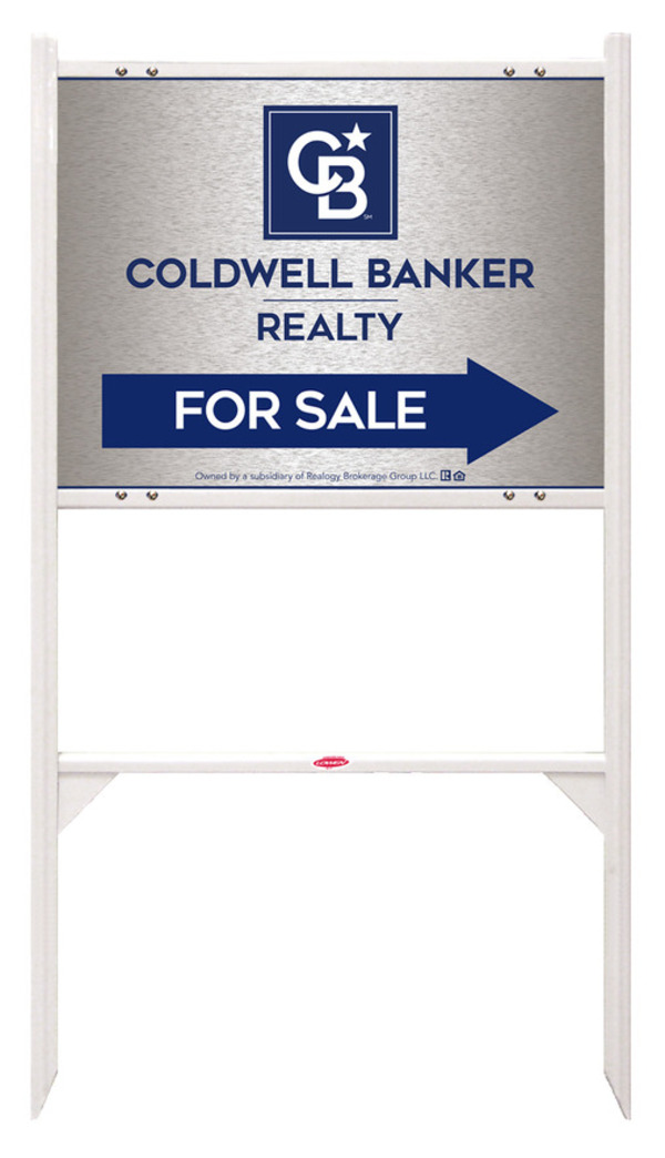 Angle Iron Frame and Office For Sale Sign Panel Unit, 18h x 24w, Brushed Aluminum Composite