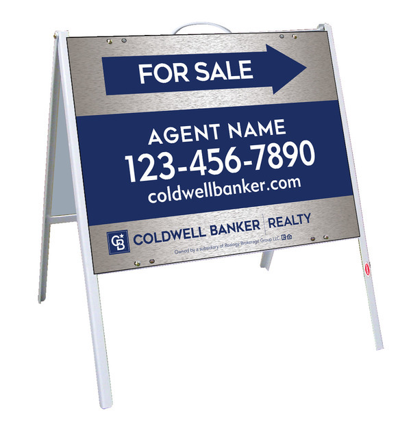 A-Frame and Agent For Sale Sign Panel Unit, 18h x 24w, .050 Poly