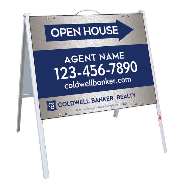 A-Frame and Agent Open House Sign Panel Unit, 18h x 24w, .050 Poly