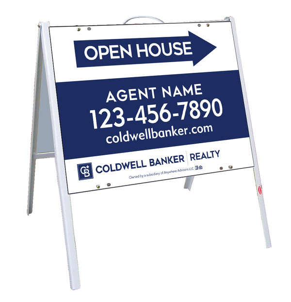 A-Frame and Agent Open House Sign Panel Unit, 18h x 24w, .050 Poly