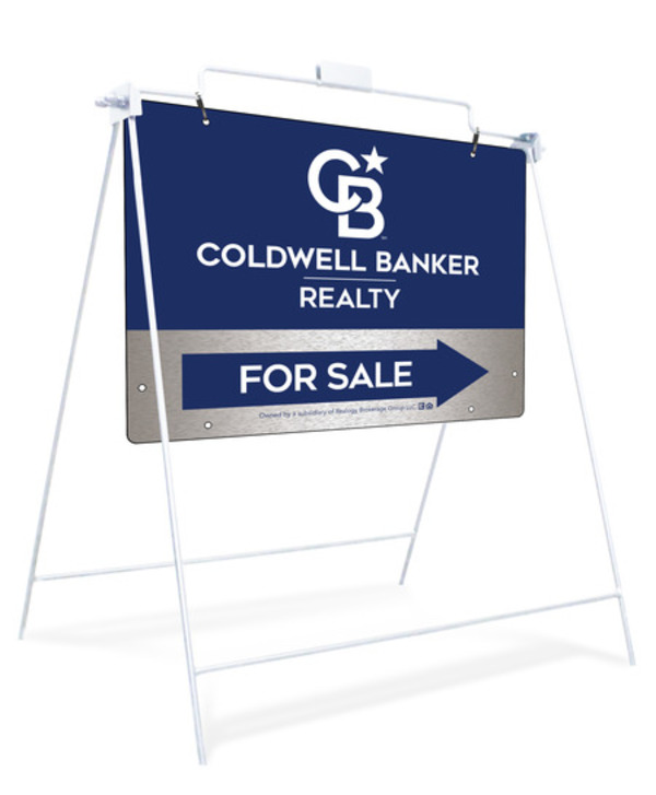 Swinging A-Frame and Office For Sale Sign Panel Unit, 18h x 24w, Brushed Aluminum Composite