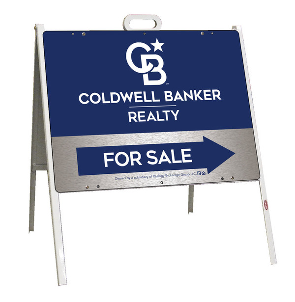 A-Frame and Office For Sale Sign Panel Unit, 18h x 24w, Brushed Aluminum Composite