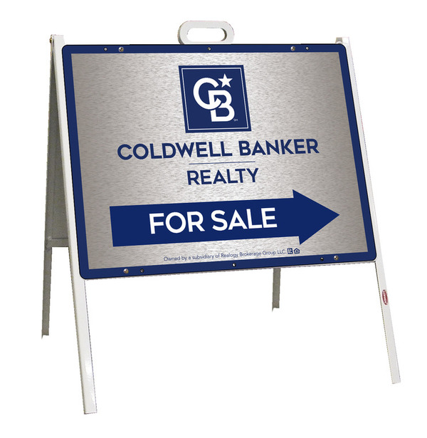 A-Frame and Office For Sale Sign Panel Unit, 18h x 24w, Brushed Aluminum Composite