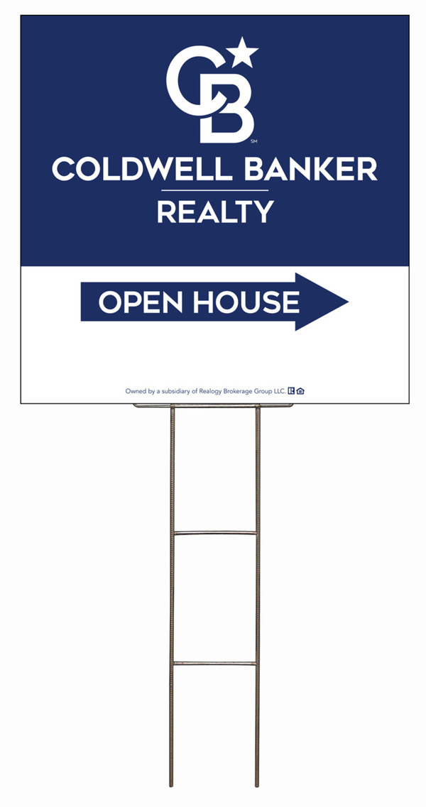 Wire H-Stake and Office Open House Sign Panel Unit, 24h x 24w, 4mm Corrugated