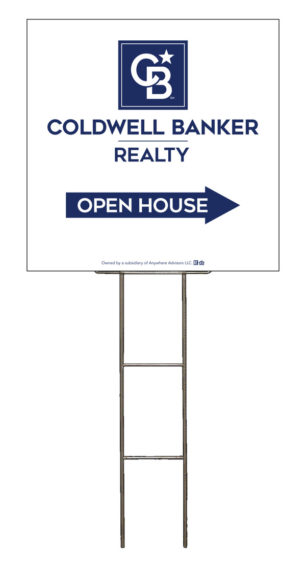 Wire H-Stake and Office Open House Sign Panel Unit, 24h x 24w, 4mm Corrugated