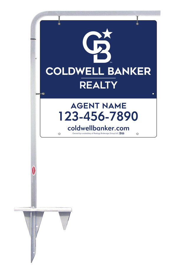 Tubular Stake and Agent Sign Panel Unit, 24h x 24w, 3MM Aluminum Composite