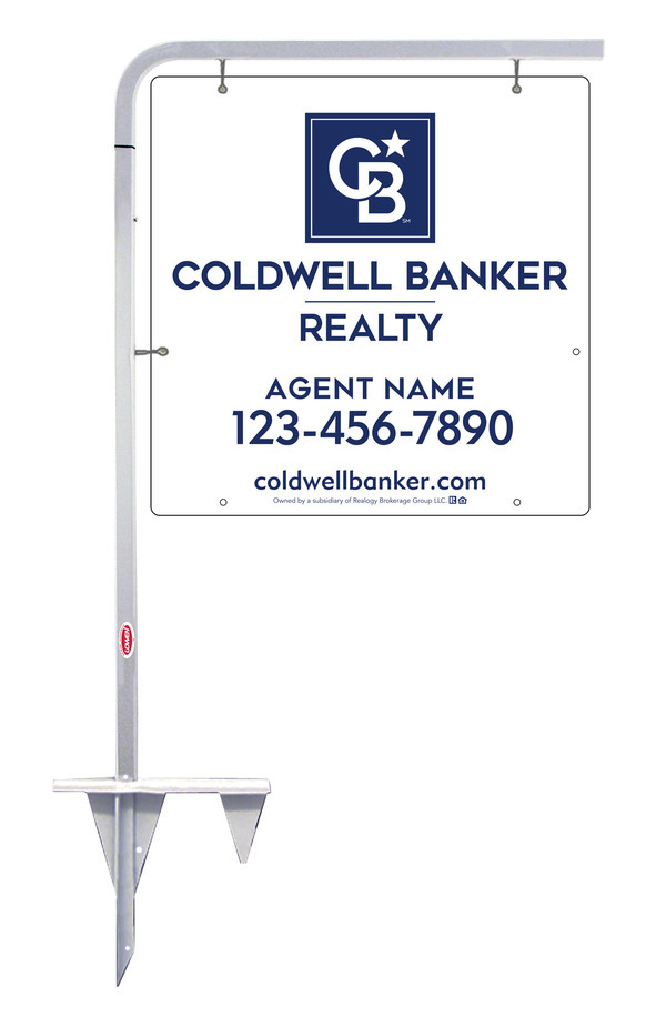 Tubular Stake and Agent Sign Panel Unit, 24h x 24w, 3MM Aluminum Composite