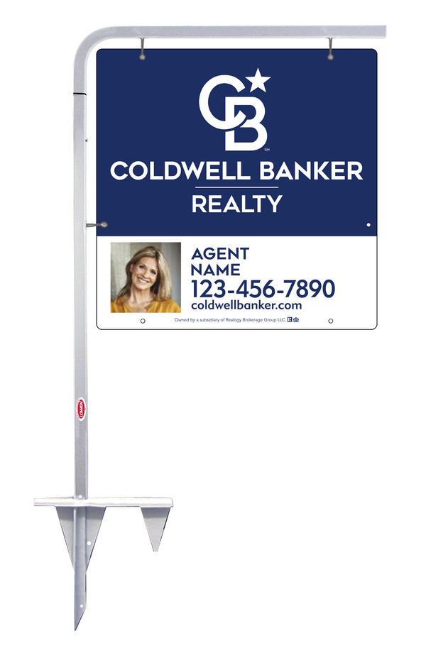 Tubular Stake and Agent Photo Sign Panel Unit, 24h x 24w, 3MM Aluminum Composite