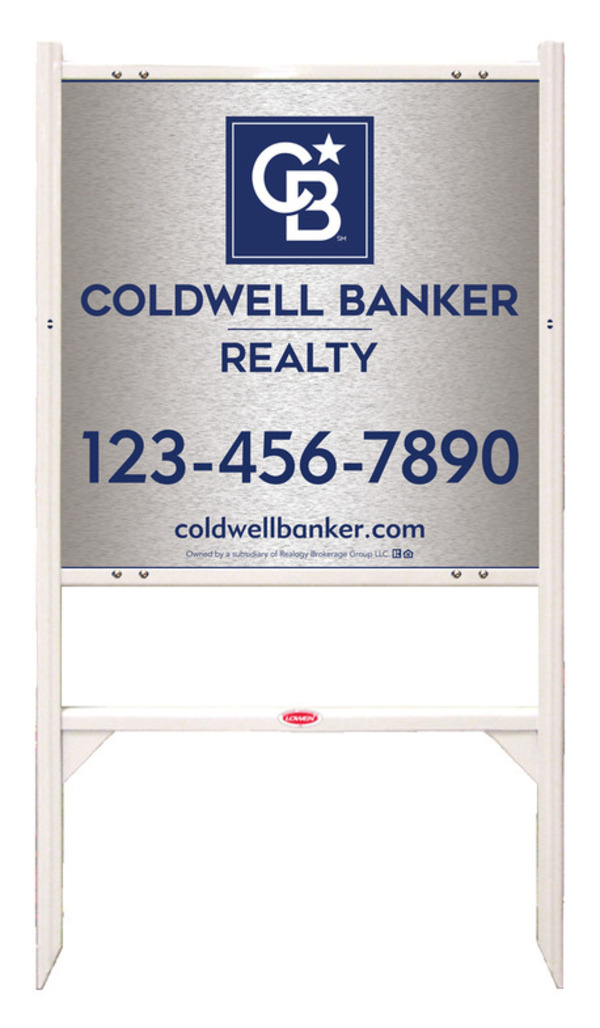 Angle Iron Frame and Office Sign Panel Unit, 24h x 24w, Brushed Aluminum Composite